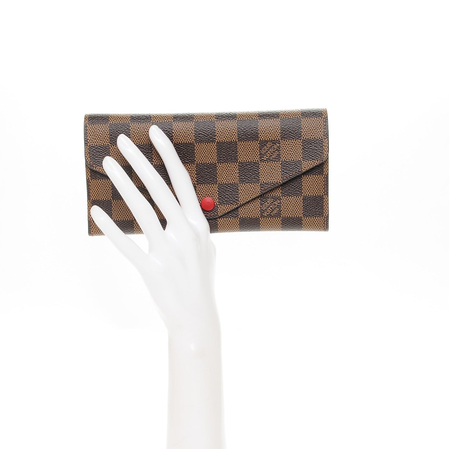 Damier Ebene Josephine Wallet Red
