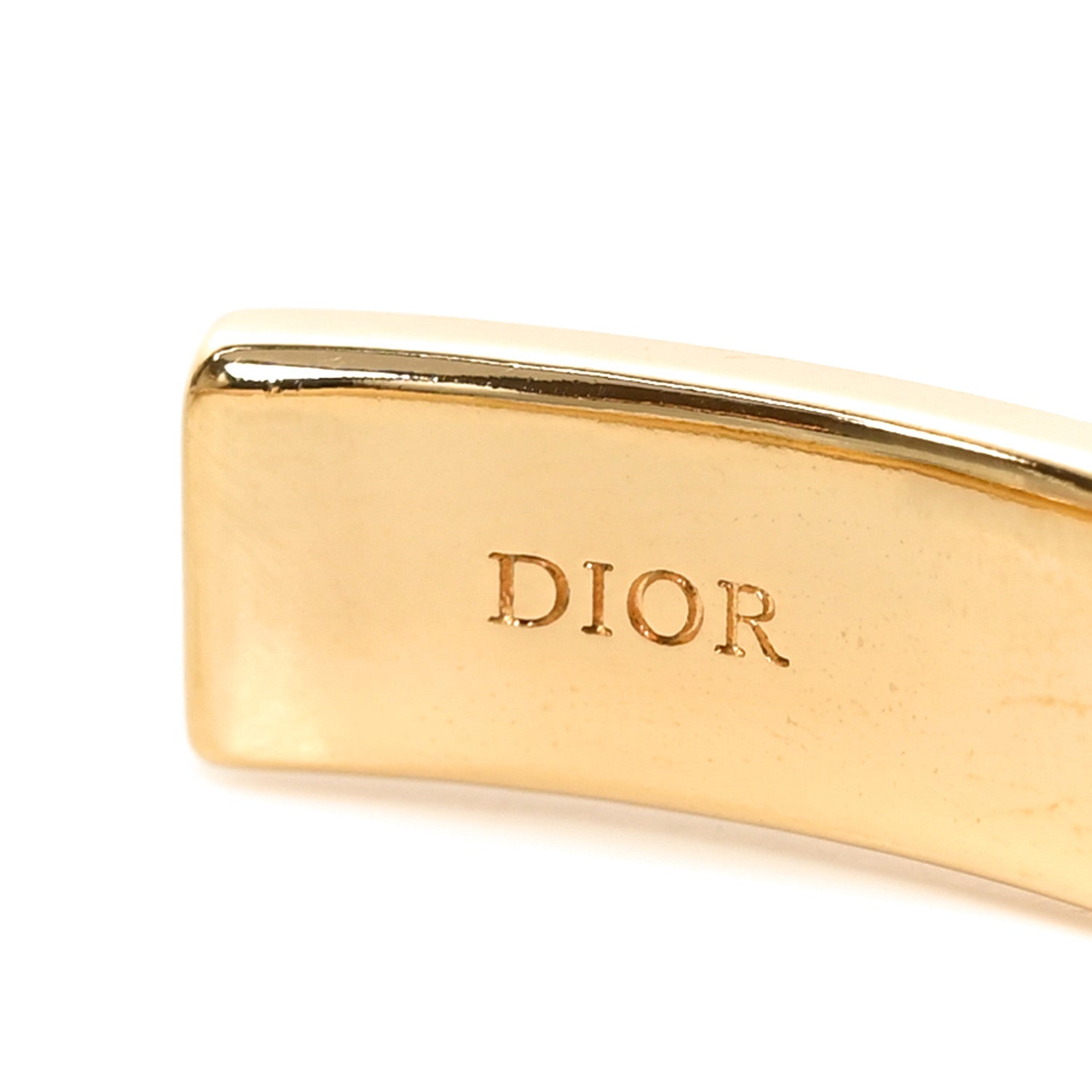 Christian Dior Metal Enamel Code Bangle Bracelet Lavender Gold 4 of 4