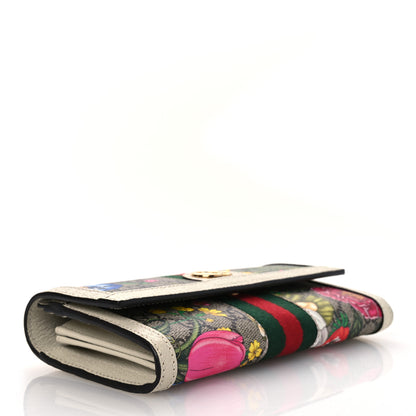 Gucci GG Supreme Monogram Flora Web Ophidia Continental Wallet White 4 of 8