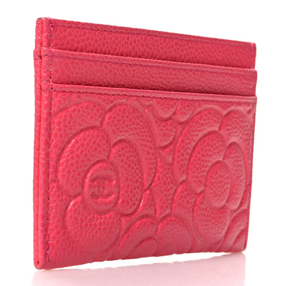 Chanel Caviar Camellia Embossed Card Holder Pink 3 of 10