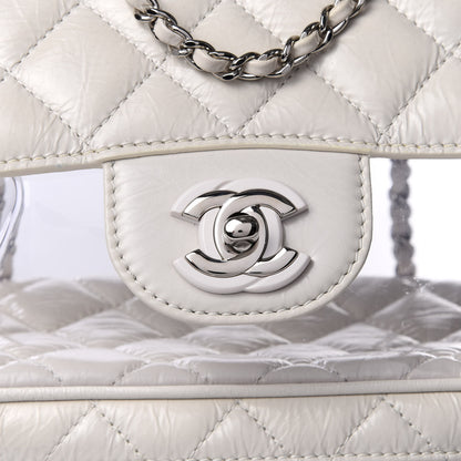 Chanel Crumpled Calfskin PVC Quilted Backpack White 8 of 8