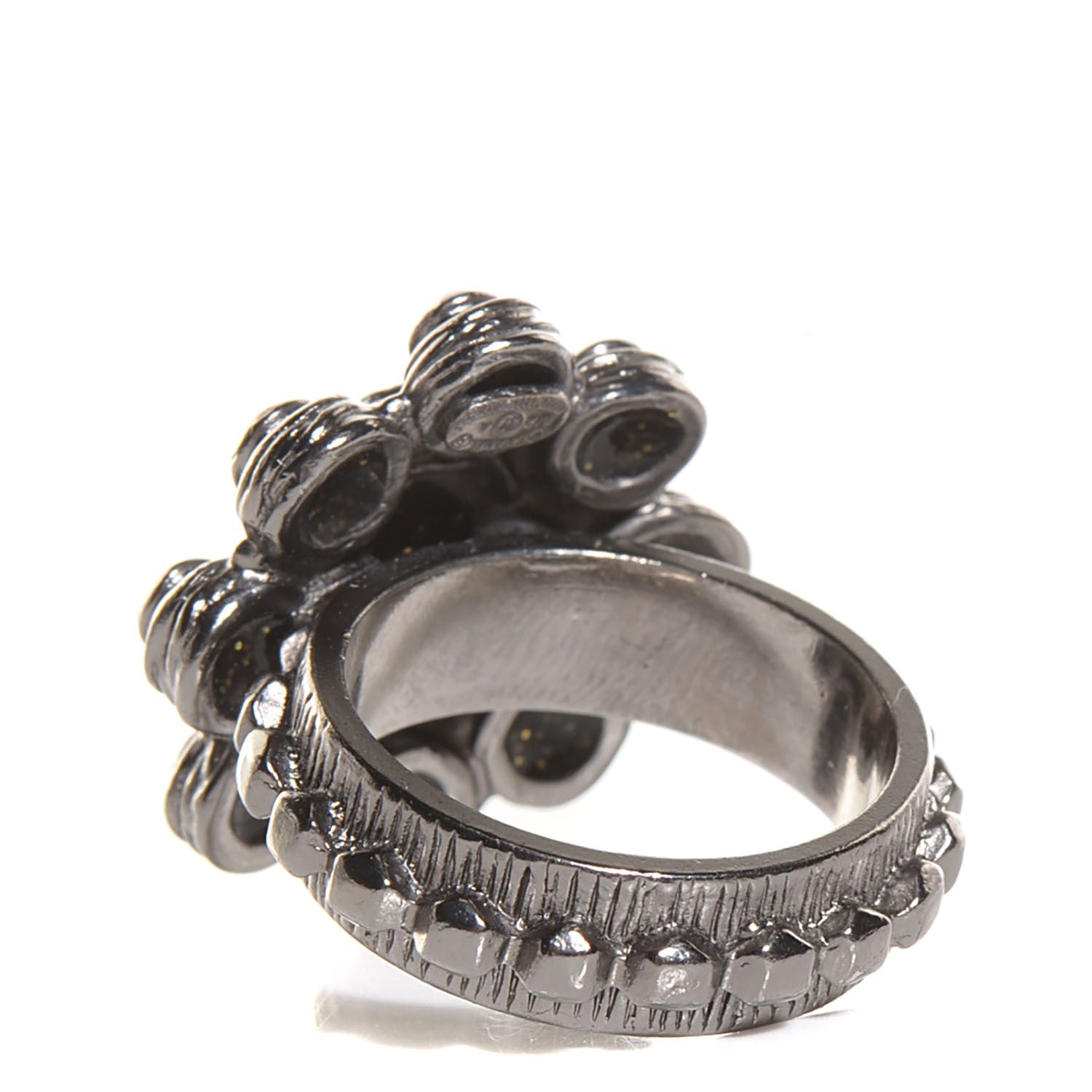 Chanel Studded CC Ring 7 Ruthenium 3 of 6