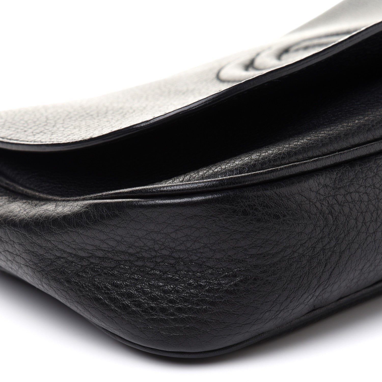 Gucci Pebbled Calfskin Medium Soho Flap Crossbody Black 10 of 13