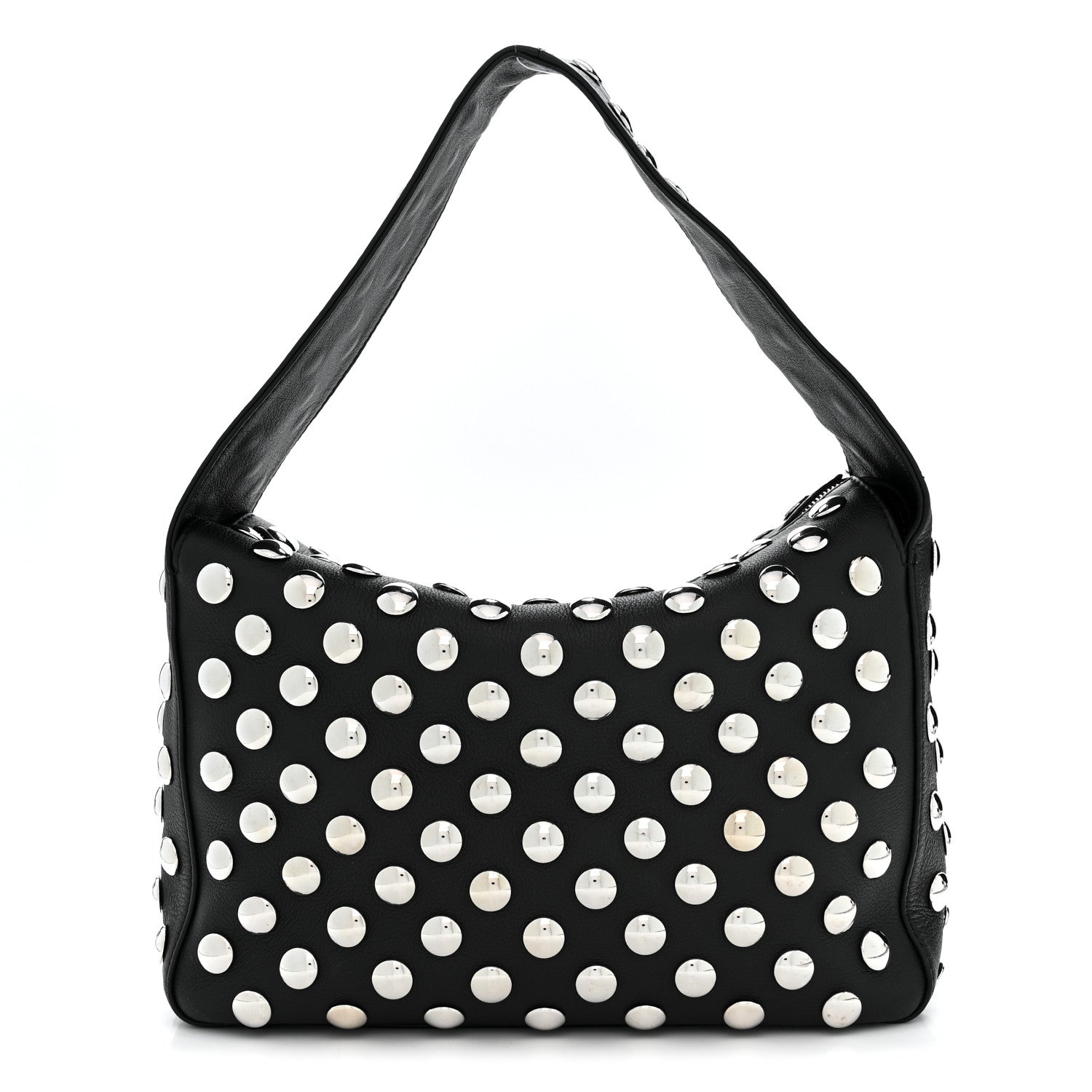 Khaite Pebbled Sport Calfskin Studded Elena Black 1 of 9