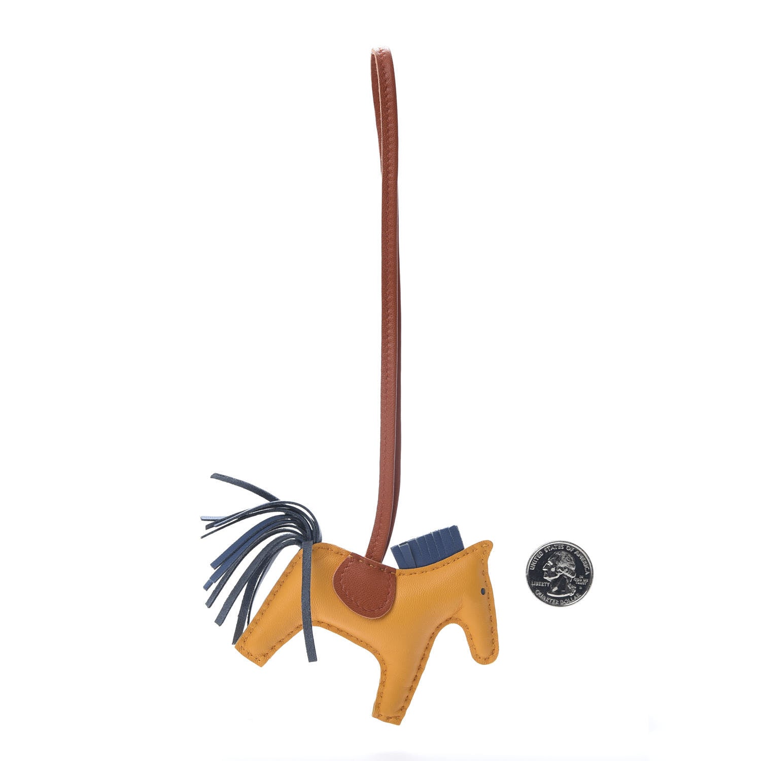 Hermes Milo Lambskin Grigri Rodeo Horse Bag Charm PM Jaune D'Or Bleu Agate Cornaline 2 of 4