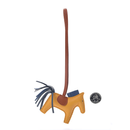 Hermes Milo Lambskin Grigri Rodeo Horse Bag Charm PM Jaune D'Or Bleu Agate Cornaline 2 of 4