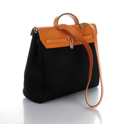 Hermes Barenia Toile Herbag 36 MM Black 3 of 9
