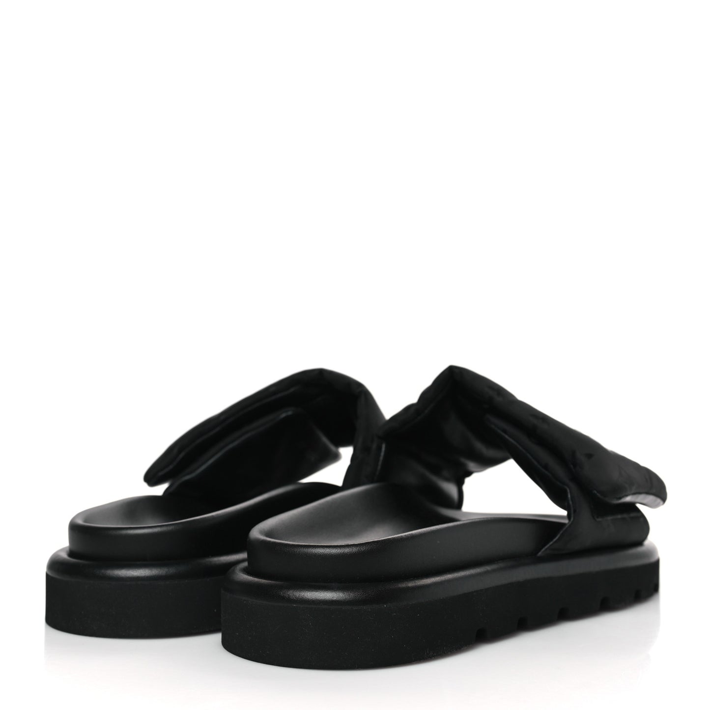 Nylon Monogram Womens Pool Pillow Comfort Mules 40 Black