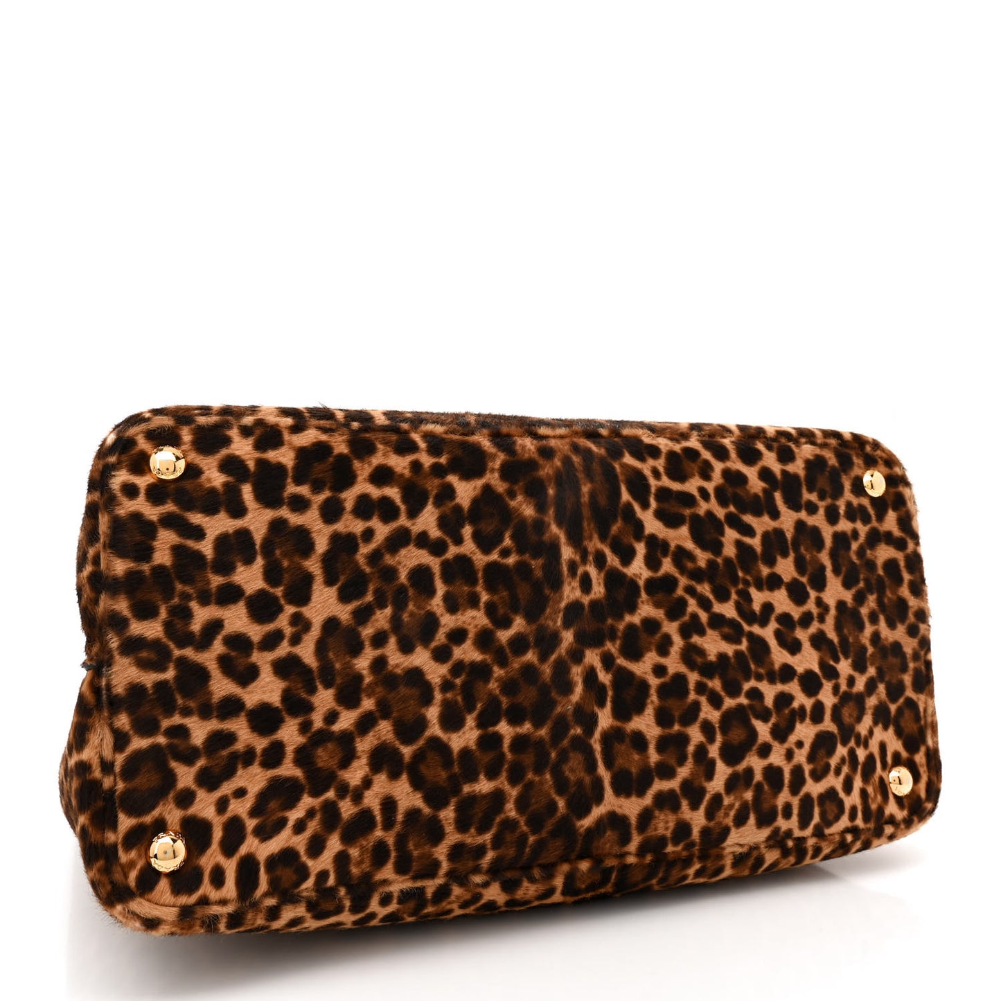 Calf Hair Leopard Print Shoulder Bag Avorio