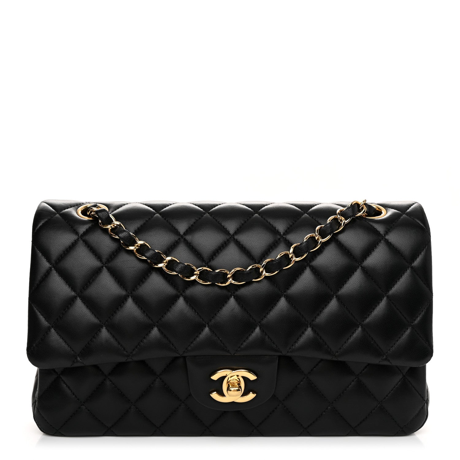 Chanel Lambskin Quilted Medium Double Flap Black 1 of 12