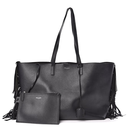 Saint Laurent Calfskin Large Fringe Shopping Tote Black 3 of 14