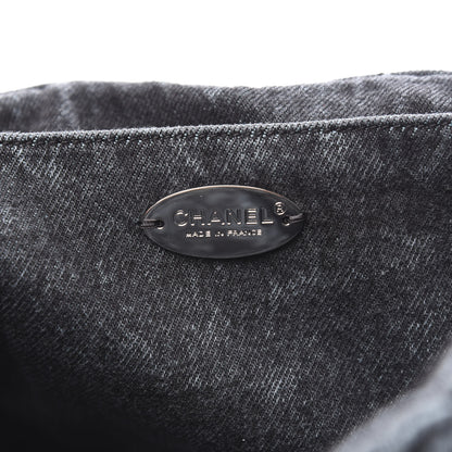 Chanel Denim Quilted Denimpression XXL Flap Blue Black 6 of 10