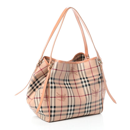 Burberry Haymarket Check Small Canterbury Tote Pale Coral Pink 3 of 12