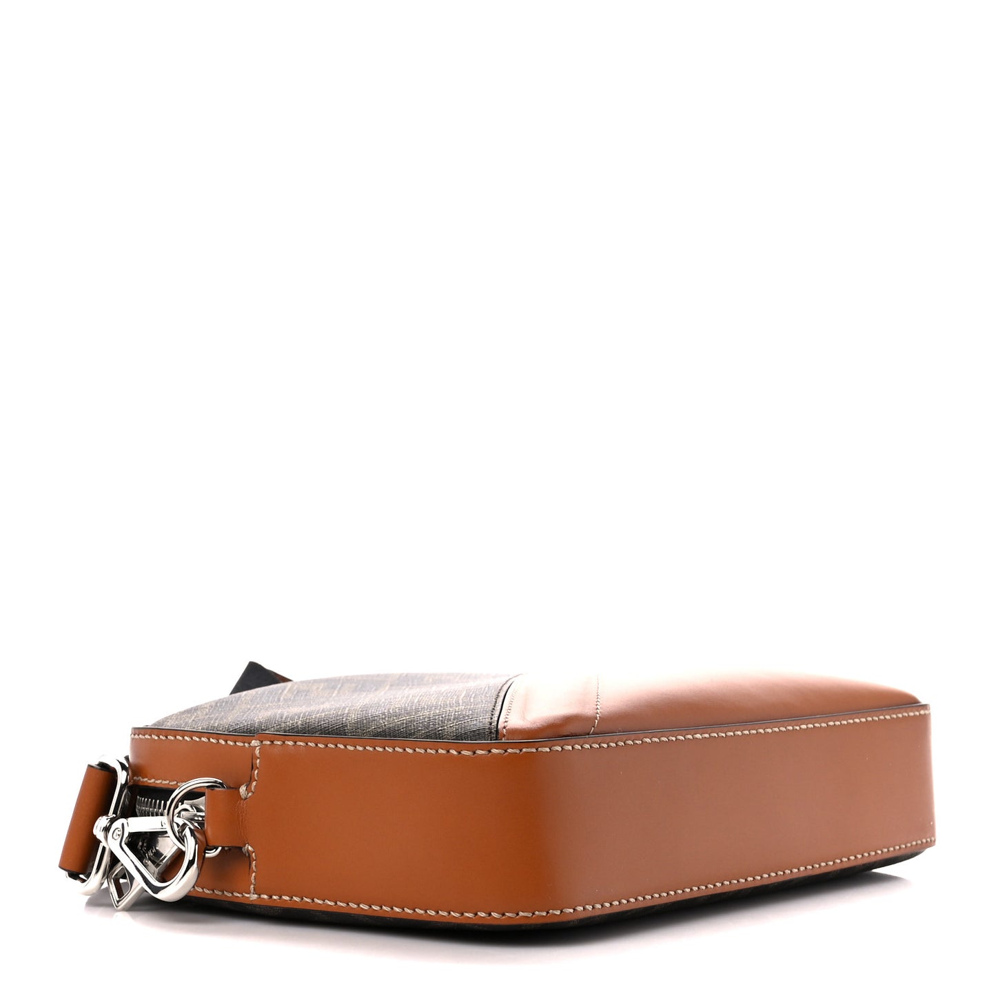 Glazed Fabric Vitello Cover FF 1974 Diagonal Bi-Color Medium Camera Case Tobacco Moro Cuoio