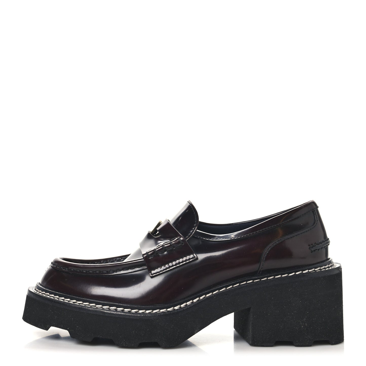 Glazed Calfskin LV Beaubourg Loafer 38 Bordeaux Red