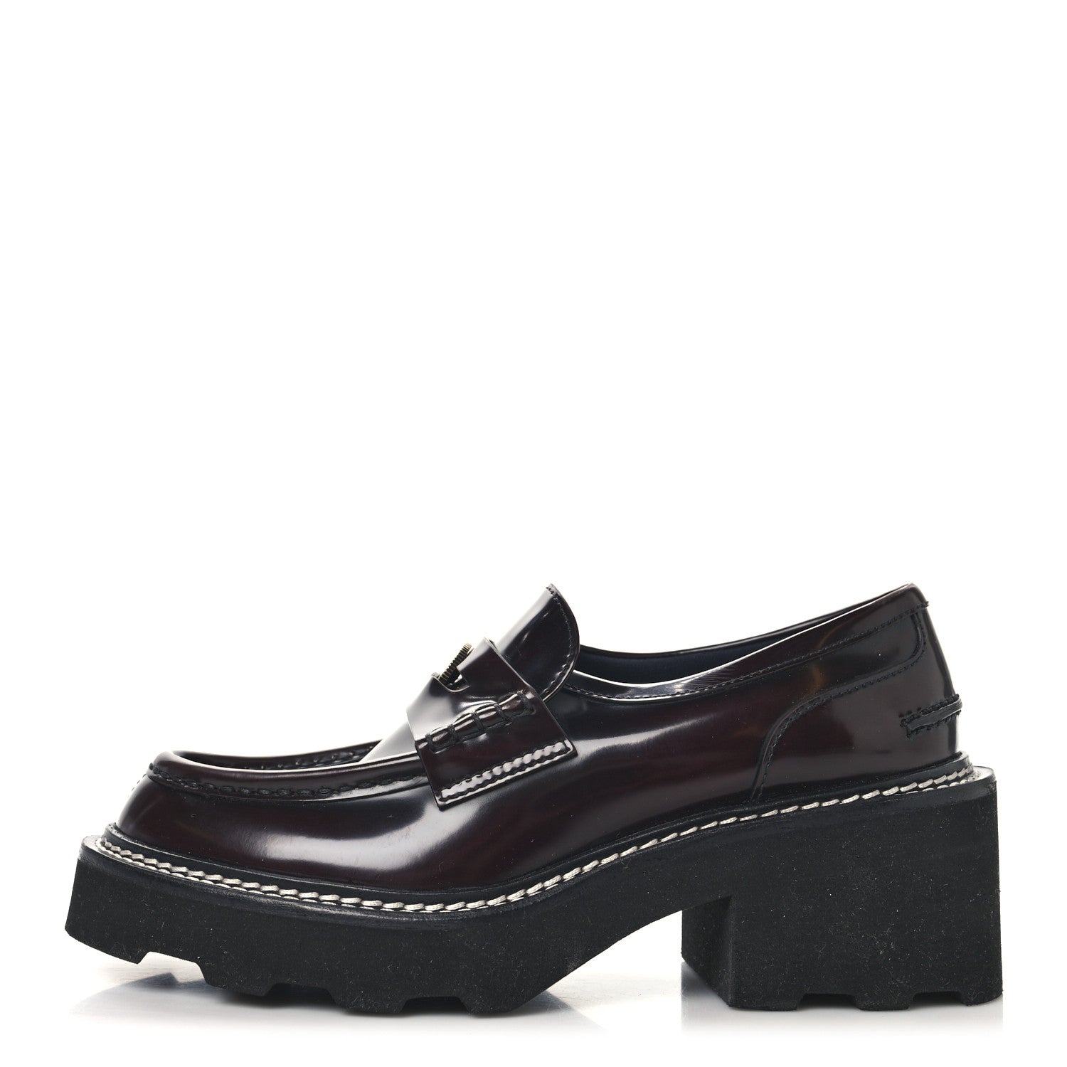Louis Vuitton Glazed Calfskin LV Beaubourg Loafer 38 Bordeaux Red 1 of 9