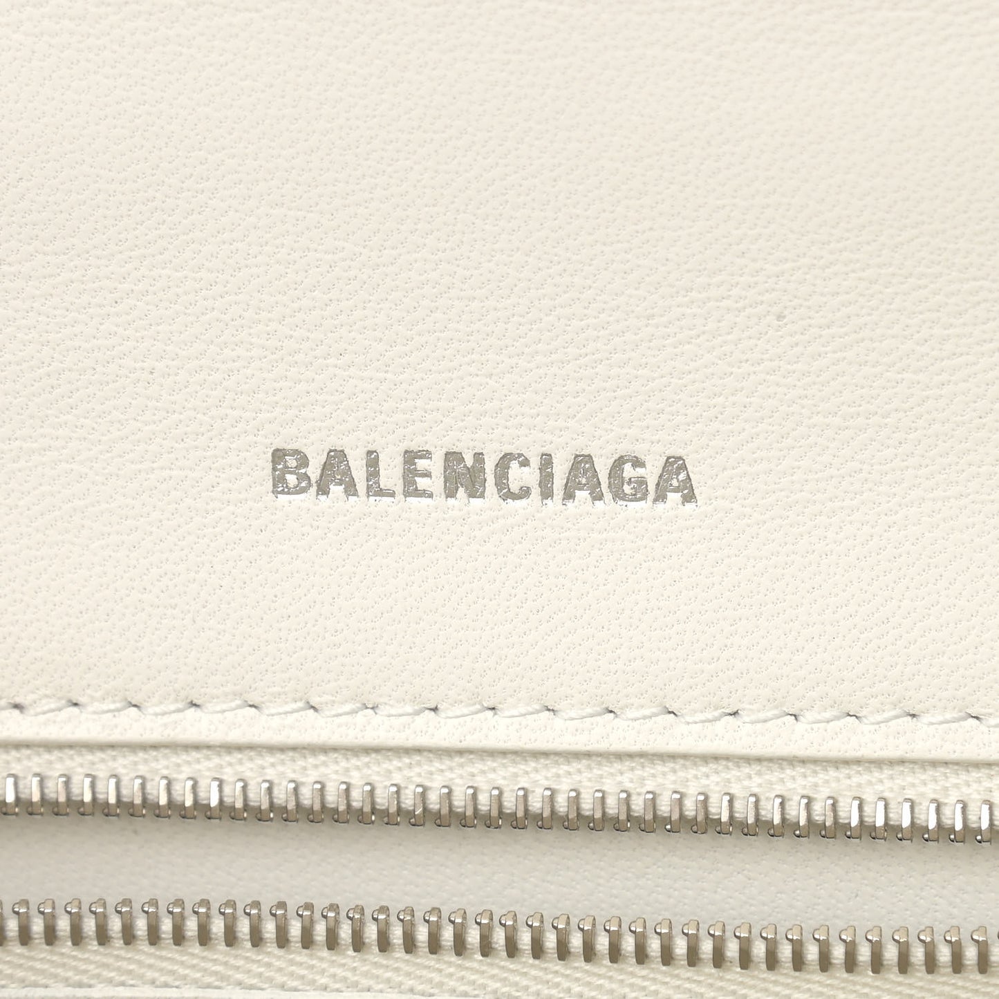 Grained Calfskin Small Hourglass Top Handle Bag White