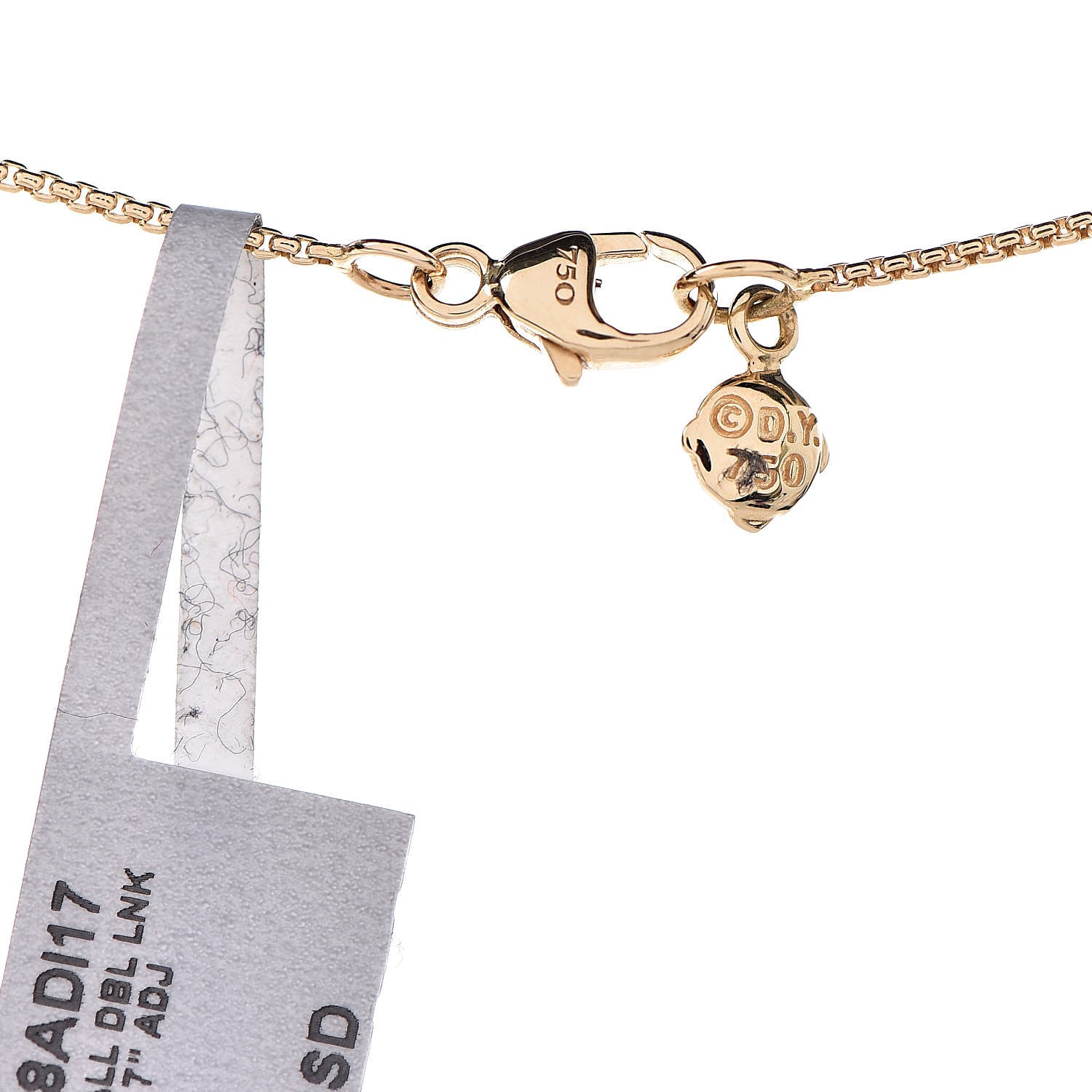 David Yurman 18K Yellow Gold Diamond Pave Extra-Small Belmont Pendant Necklace 5 of 7