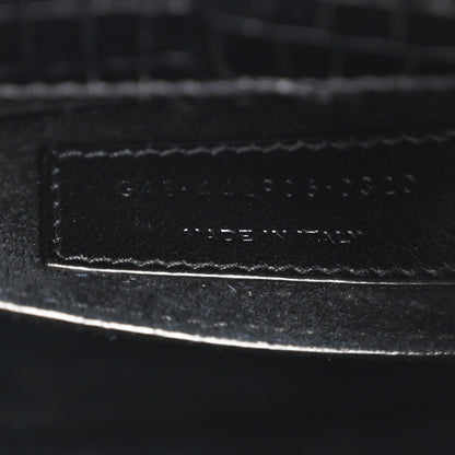 Saint Laurent Calfskin Crocodile Embossed Medium Monogram Sunset Black 7 of 12