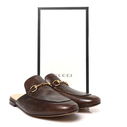Gucci Calfskin Mens Princetown Slippers 10 Fondente Brown 10 of 10