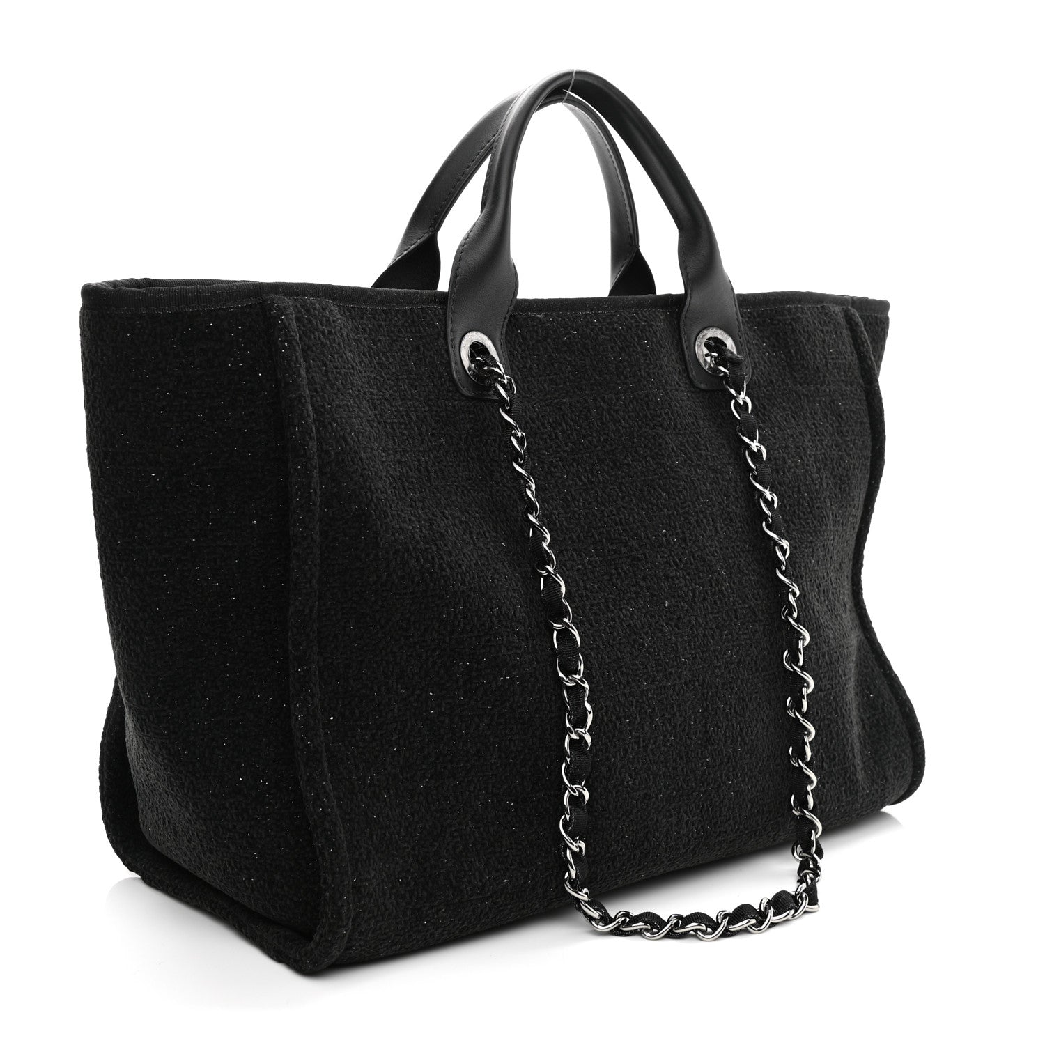 Chanel Lurex Boucle Medium Deauville Tote Black 3 of 11