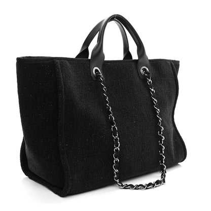 Chanel Lurex Boucle Medium Deauville Tote Black 3 of 11