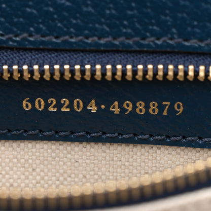 Gucci X ADIDAS Textured Dollar Calfskin Web Trefoil Mini Horsebit 1955 Shoulder Bag Navy Blue Red 7 of 12