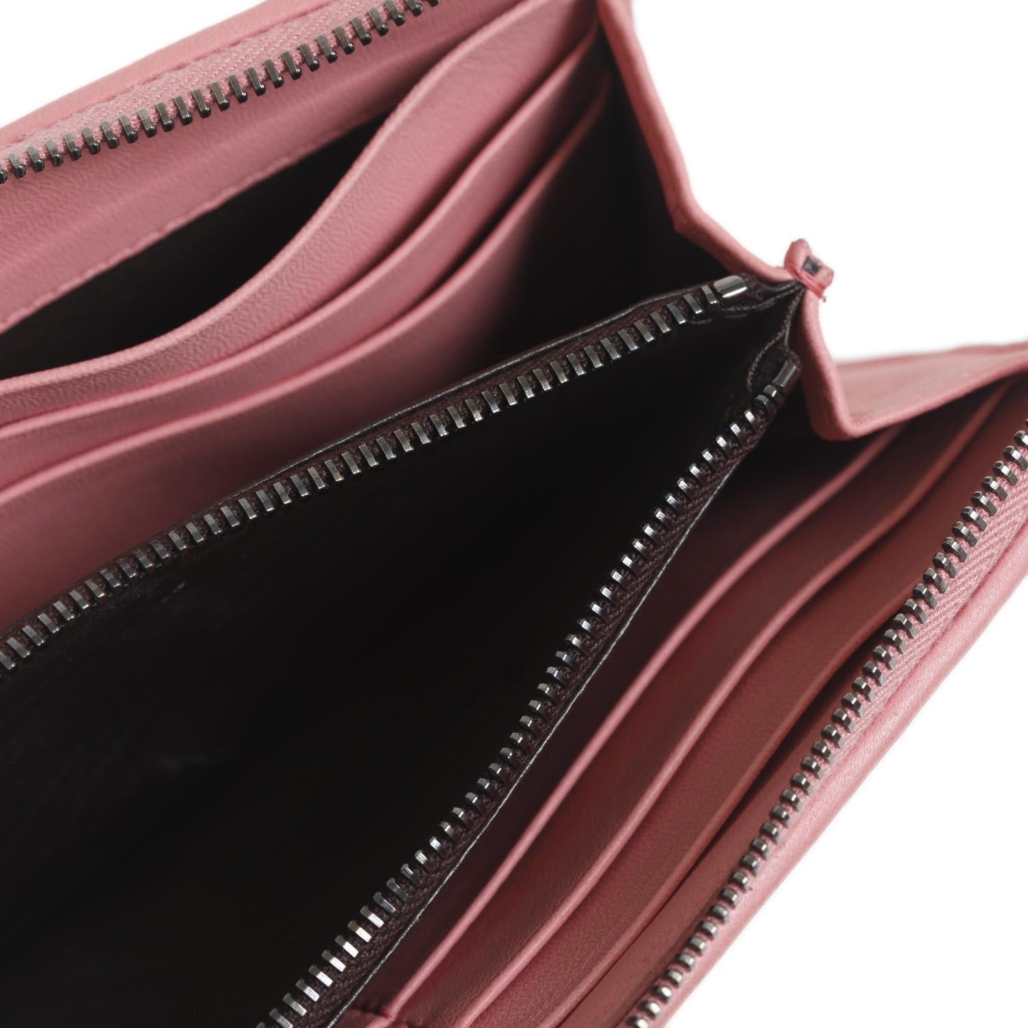Bottega Veneta Nappa Intrecciato Zip Around Wallet Petal Pink 8 of 11
