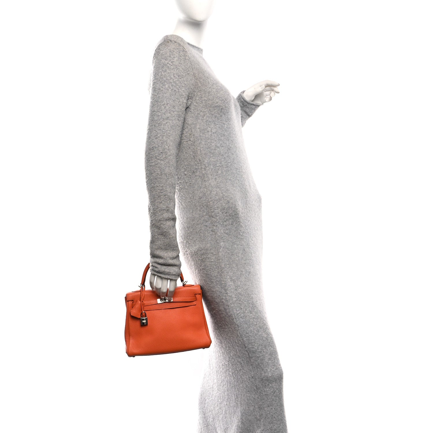 Hermes Togo Kelly Retourne 25 Orange 2 of 13