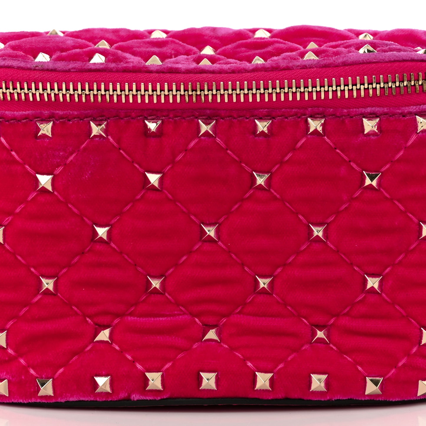 Velvet Rockstud Spike Belt Bag 85 Disco Pink
