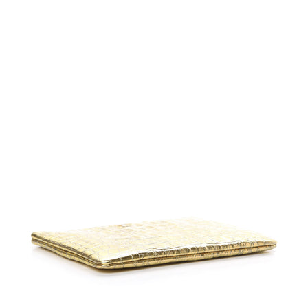 Chanel Metallic Crocodile Calfskin Embossed Medium Cocodile Cosmetic Case Gold 3 of 7