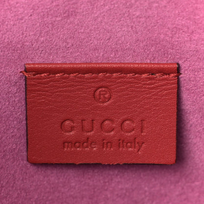 Gucci GG Supreme Monogram Bosco Patch Zip Pouch Beige Malva Hibiscus Red 6 of 8