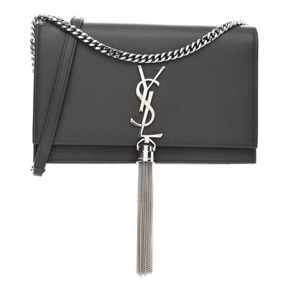 Saint Laurent Smooth Calfskin Classic Monogram Kate Tassel Chain Wallet Asphalt 1 of 9
