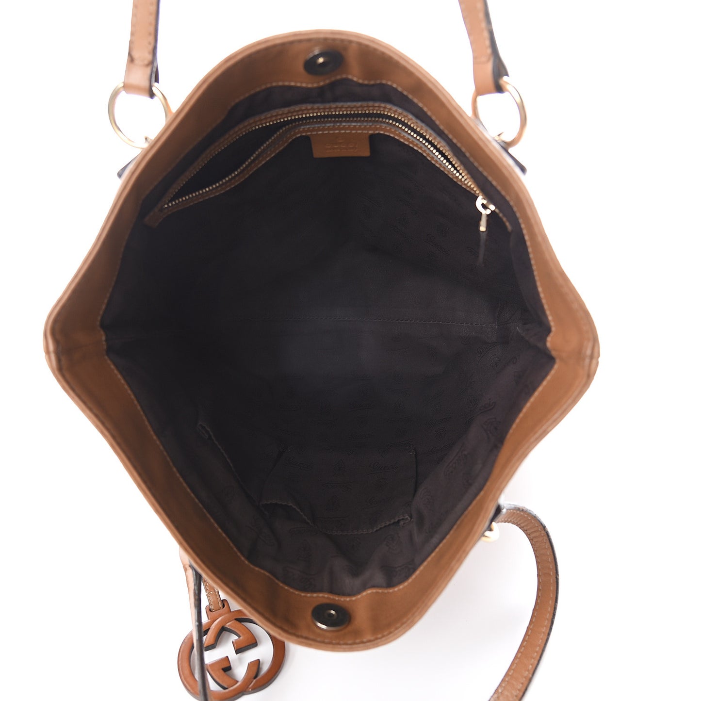 Guccissima Medium Charm Tote Light Brown