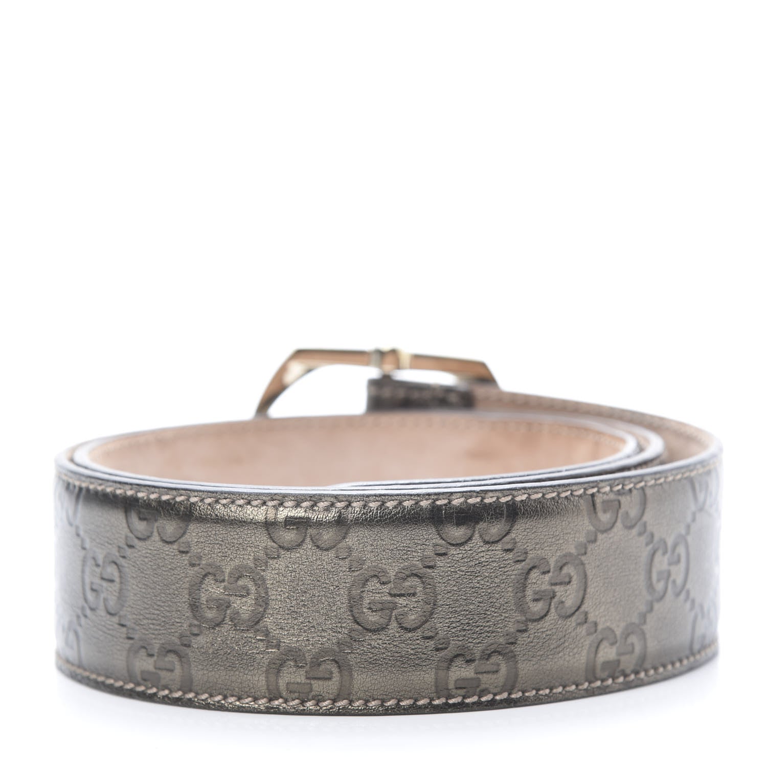 Gucci Metallic Guccissima Signature Belt 90 36 Dark Brown 2 of 6