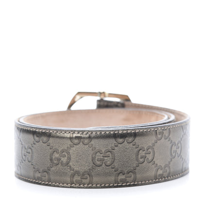 Gucci Metallic Guccissima Signature Belt 90 36 Dark Brown 2 of 6