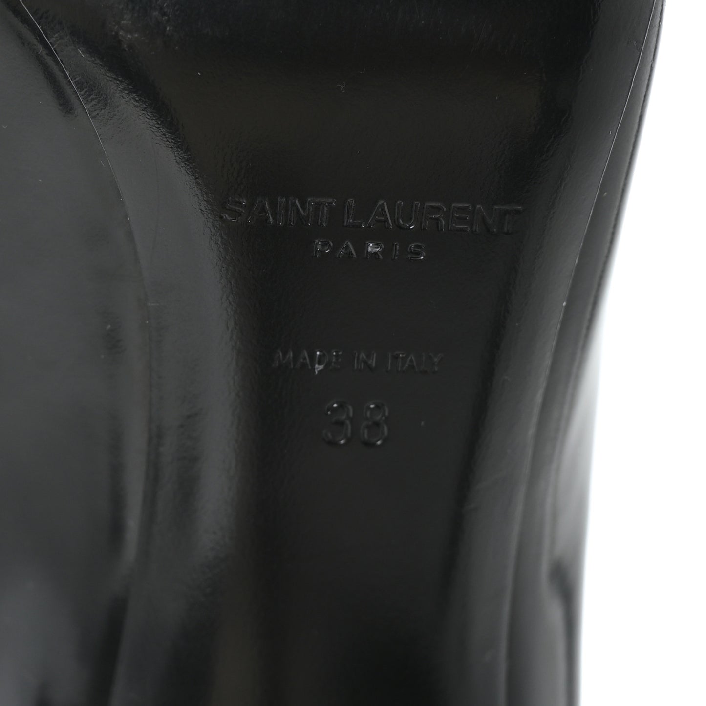 Patent Calfskin Teddy High Vamp 105 Pumps 38 Black