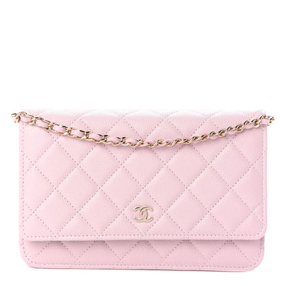 Chanel Caviar Quilted Wallet On Chain WOC Light Pink 1 of 10