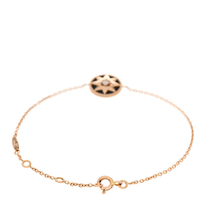 Christian Dior 18K Rose Gold Diamond Black Onyx Rose Des Vents Bracelet 2 of 3