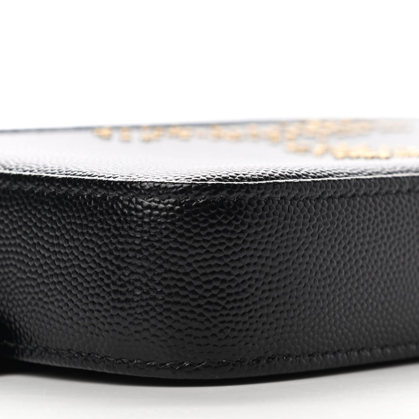 Caviar Studded Small Deauville Clutch With Chain Black