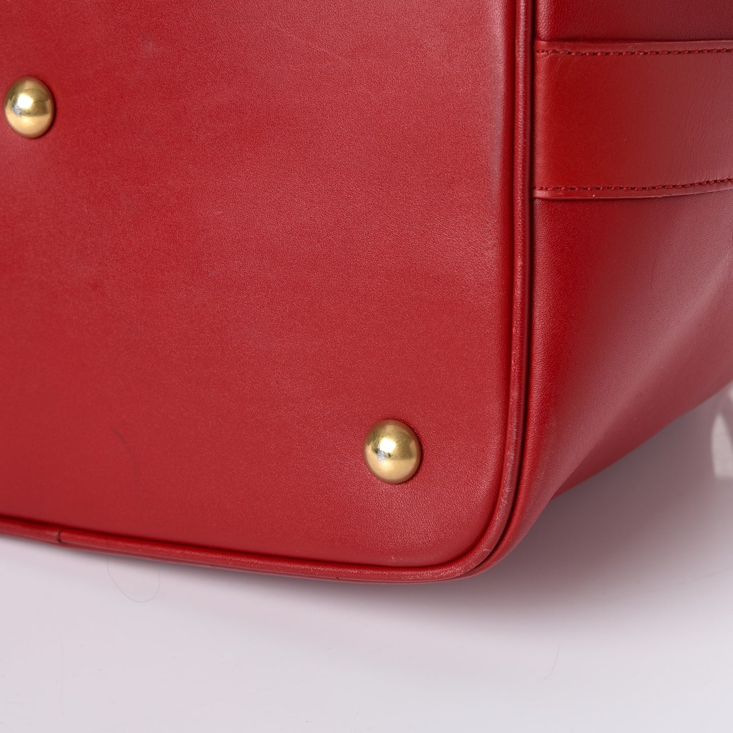 Calfskin Medium Emmanuelle Bucket Bag Lipstick Red