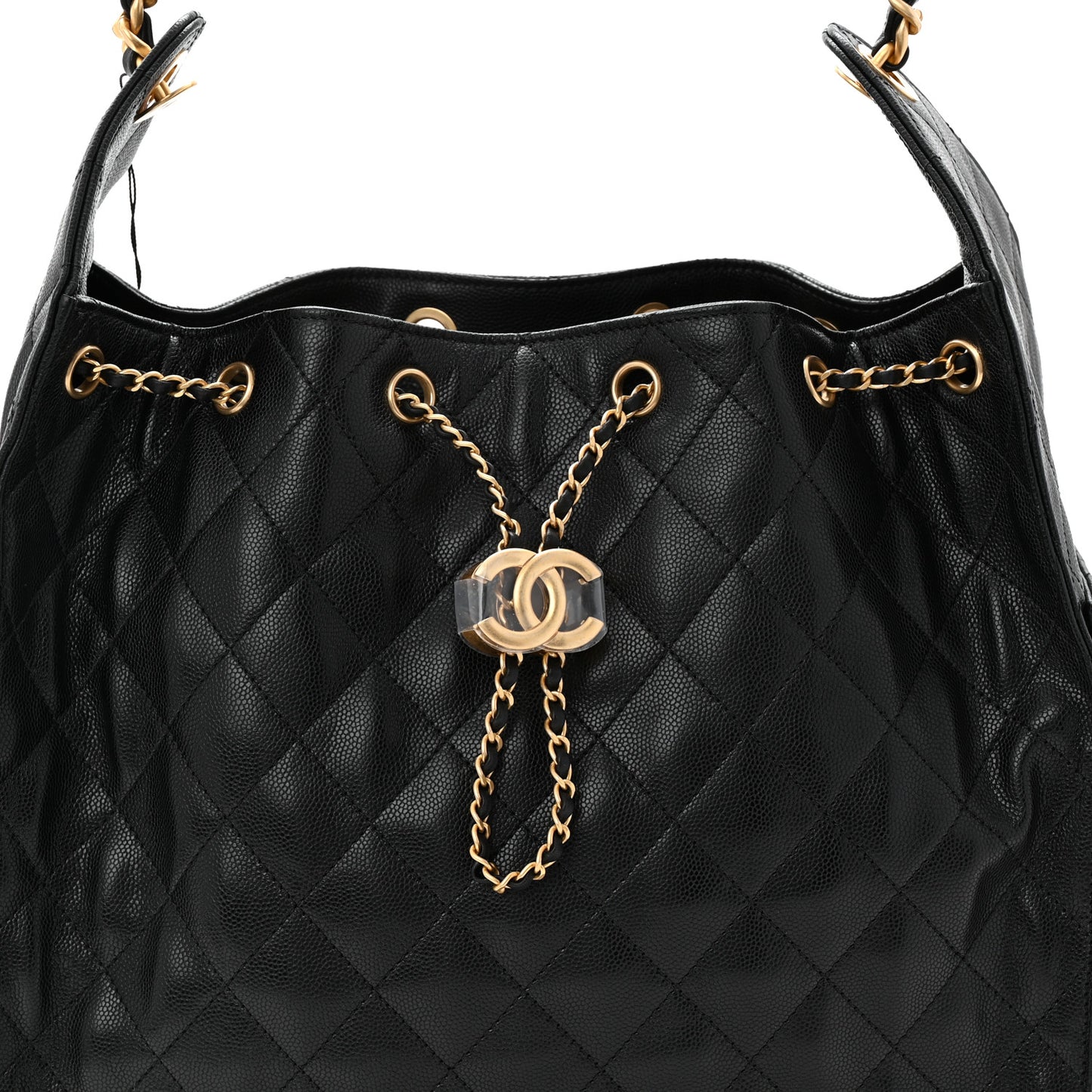 Caviar Quilted Medium Chanel 25 Handbag Black