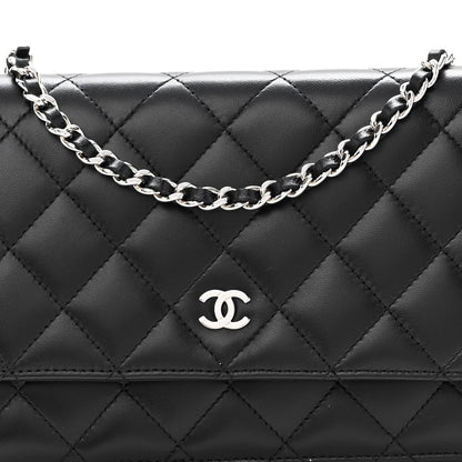 Chanel Lambskin Quilted Wallet On Chain WOC Black 9 of 11