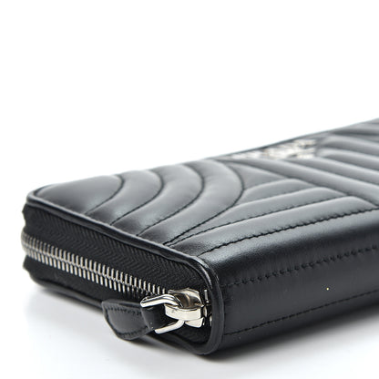 Prada Soft Calfskin Diagramme Zip Around Wallet Black 6 of 8