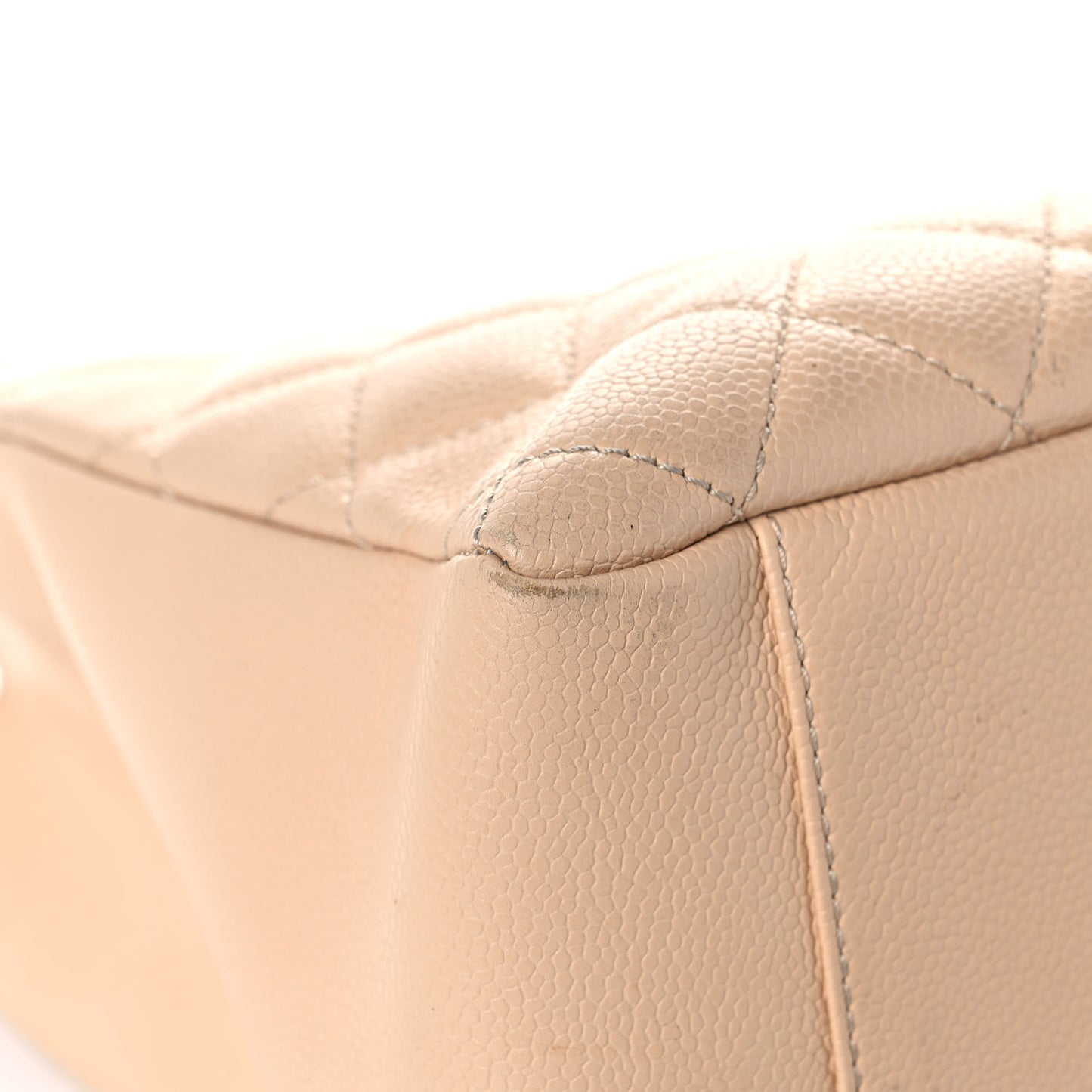 Caviar Quilted Grand Shopping Tote GST Beige Clair