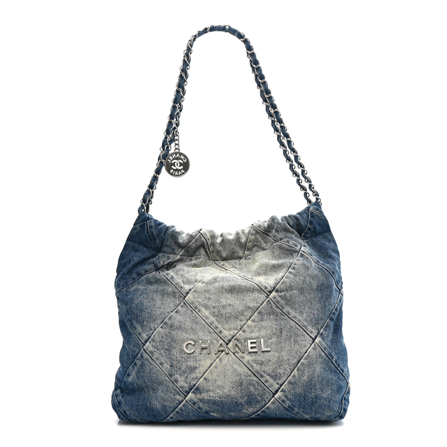 Chanel Denim Quilted Small Chanel 22 Blue 1 of 11