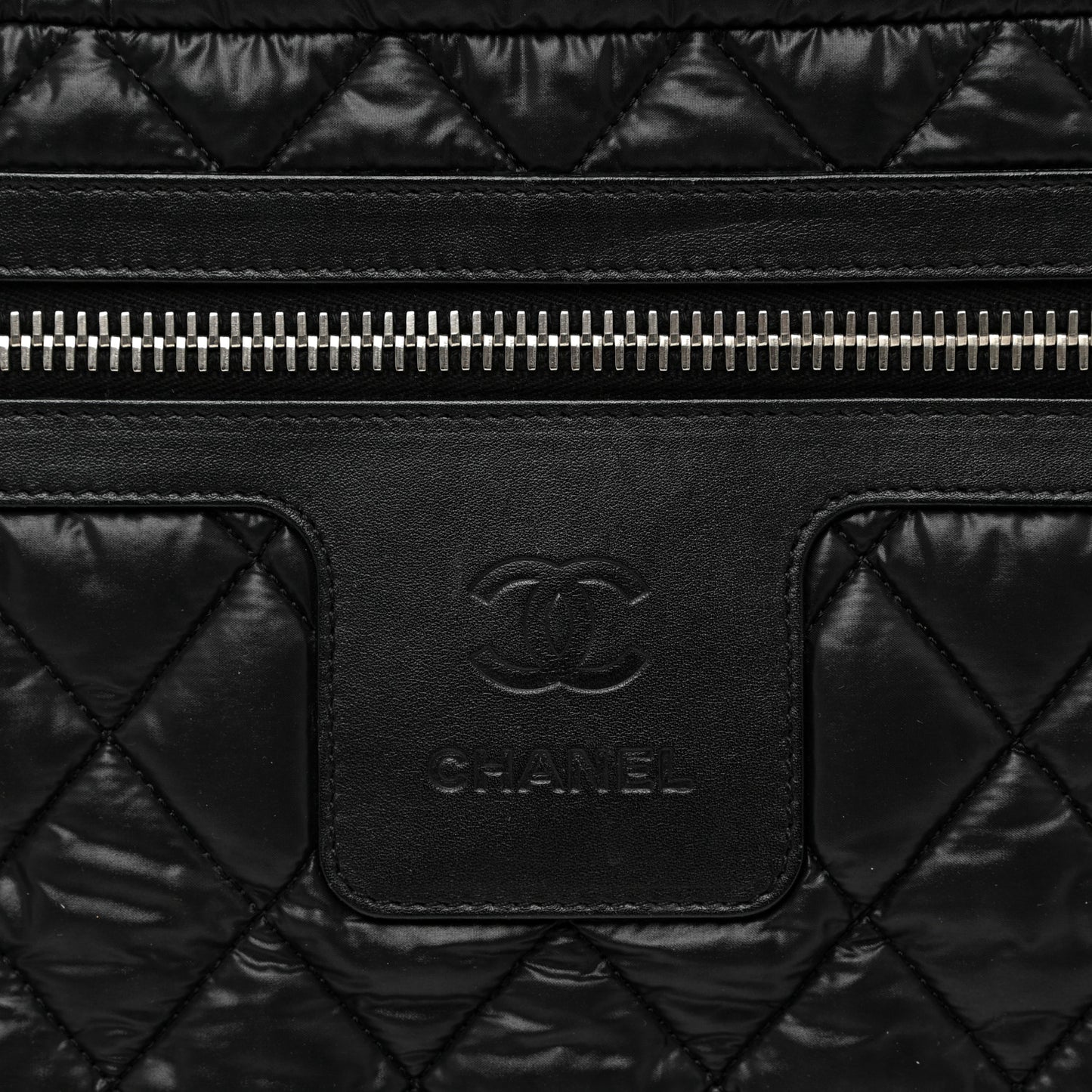 Nylon Quilted Large Coco Cocoon Tote Black