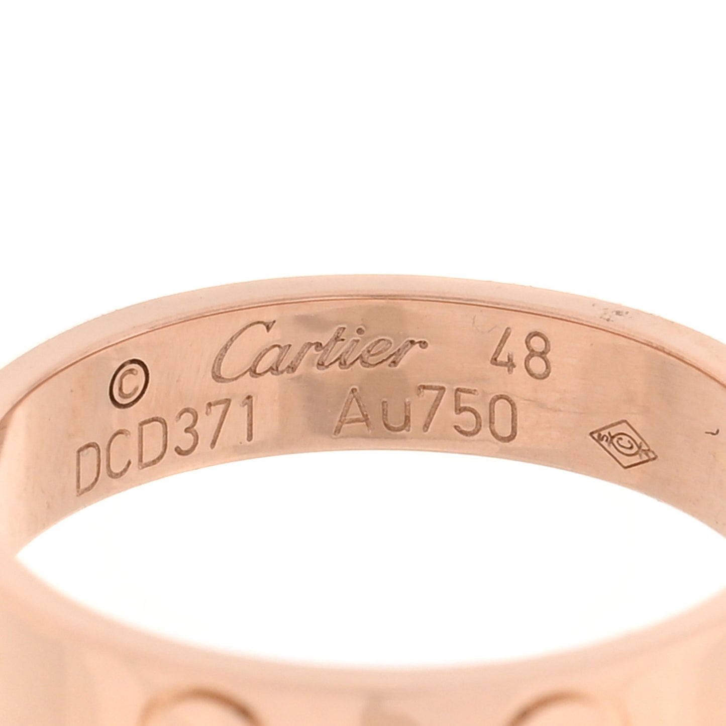 18K Pink Gold 3.5mm LOVE Wedding Band Ring 48 4.5
