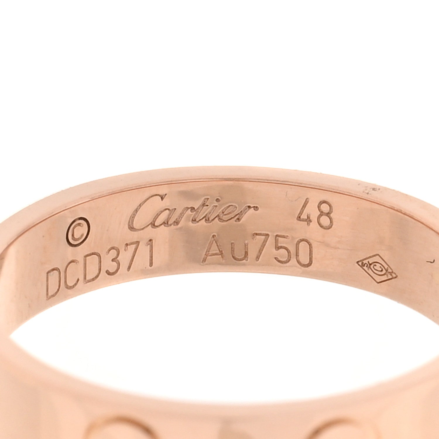 Cartier 18K Pink Gold 3.5mm LOVE Wedding Band Ring 48 4.5 4 of 4