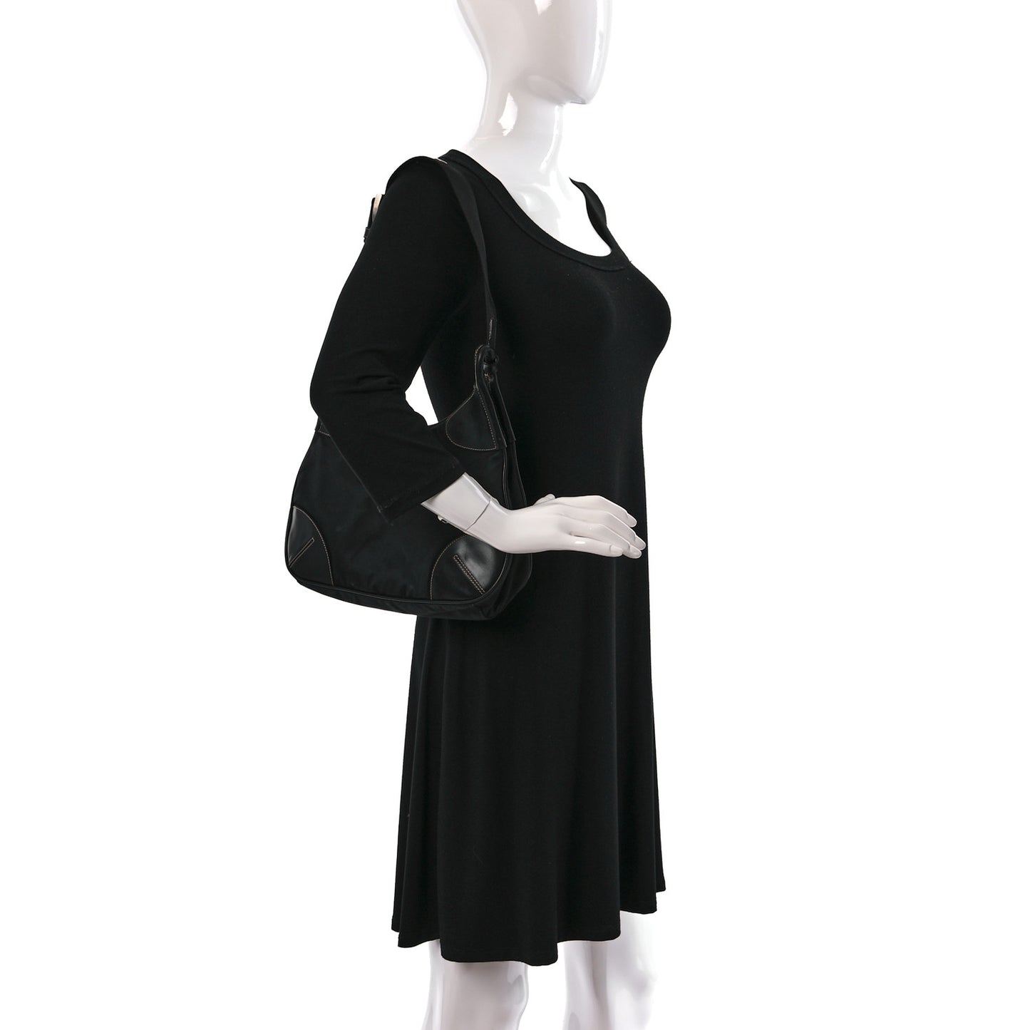 Tessuto Light Nylon Shoulder Bag Black
